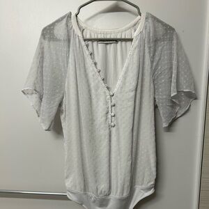 Abercrombie & Fitch White Dotted Bodysuit